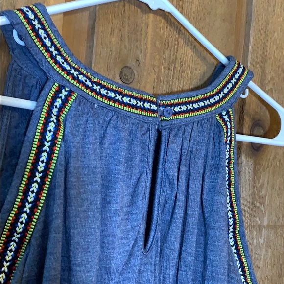 blue open shoulder top - Picture 4 of 5